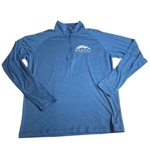 Storm Creek Mens Denali National Park Quarter Zip Pullover Blue Heather Large